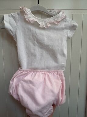Classic White & Light Pink Baby Diaper Cover Set